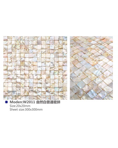 MOP Natural white (jointless) – 20mm chip – W2011